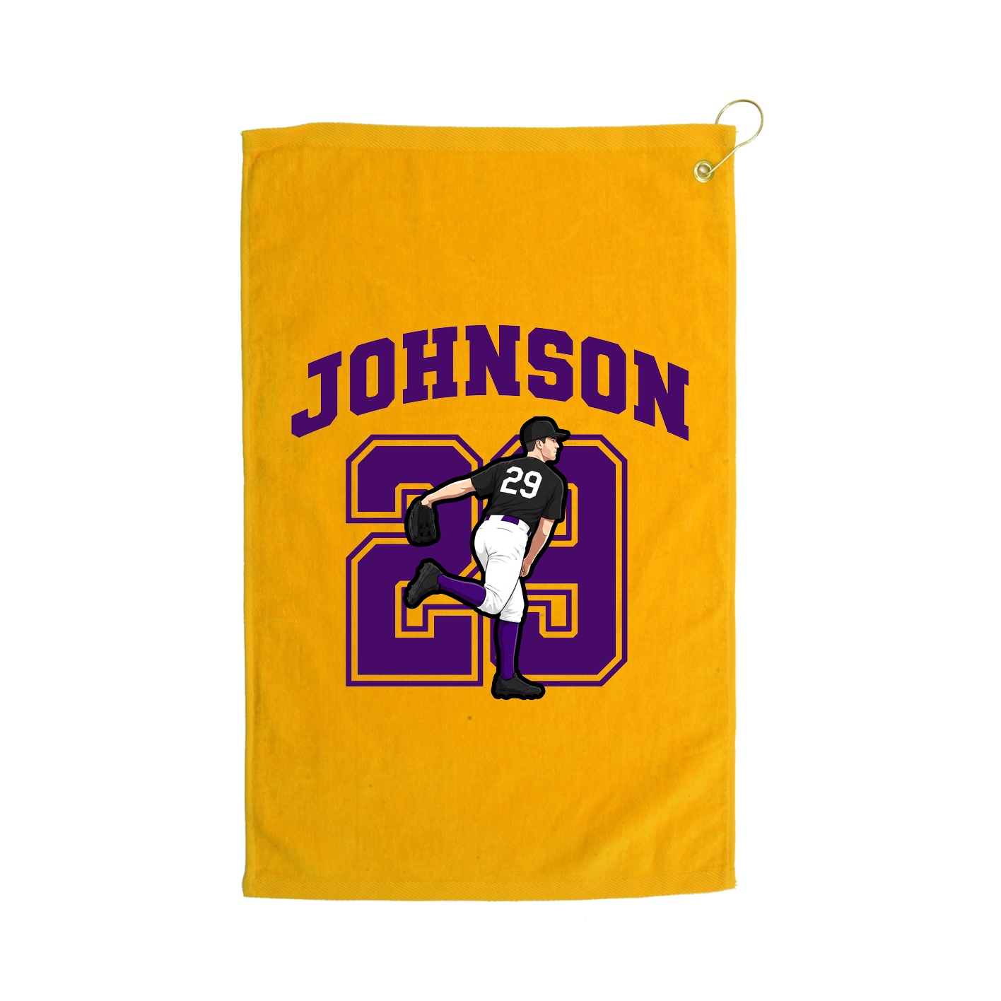 Golf Towel — Number in Gold
