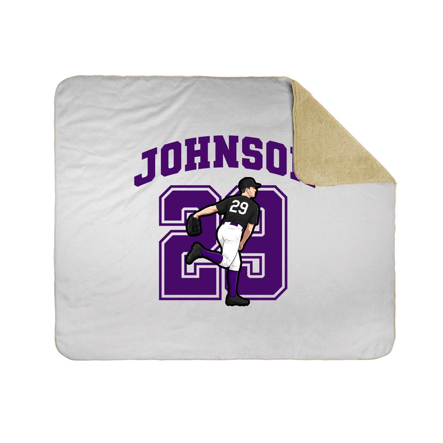 Throw Blanket — Number in White