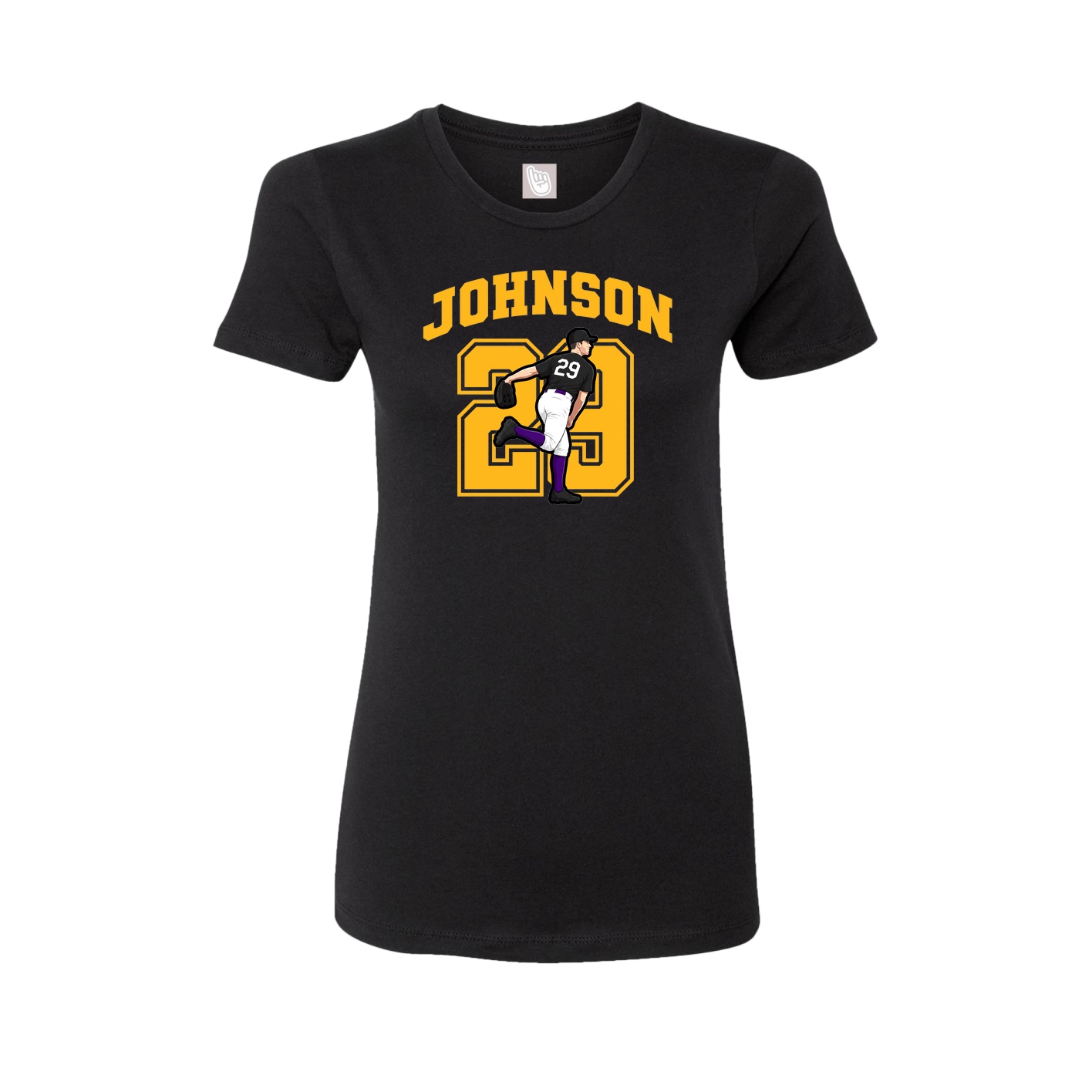 Fitted Women's Tee — Number in Black