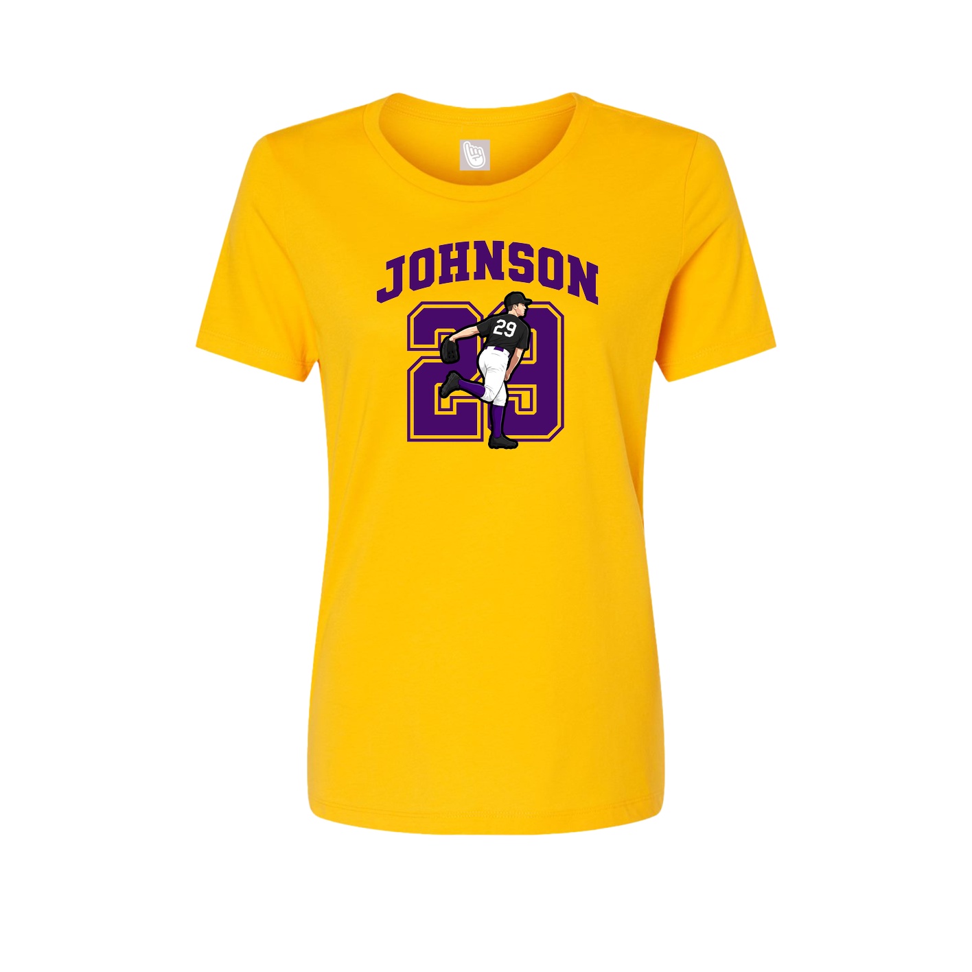 Fitted Women's Tee — Number in Gold