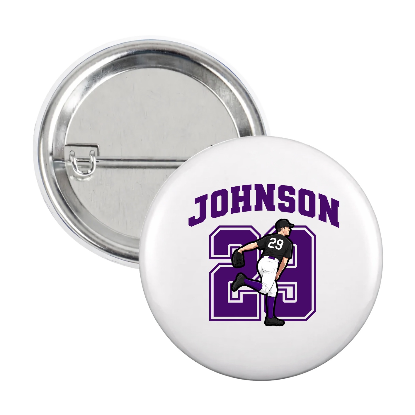 Game Day Button — Number in White