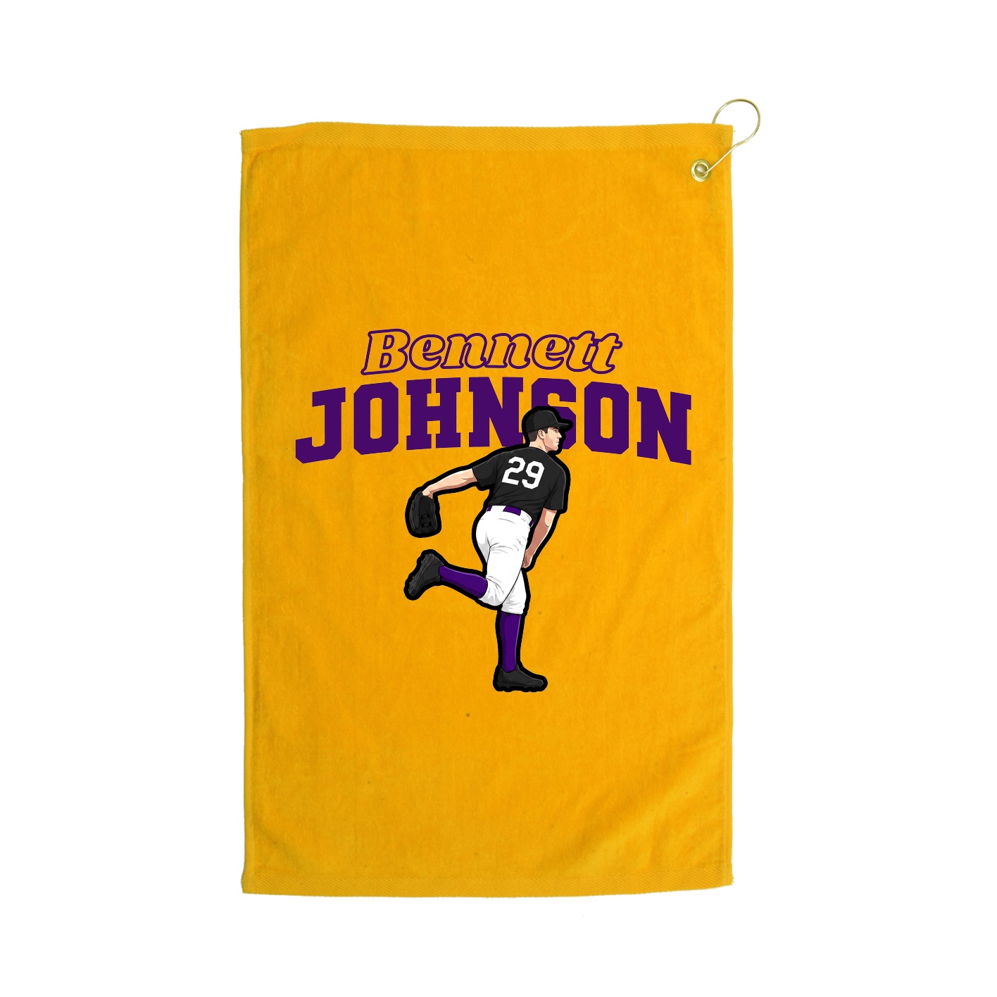 Golf Towel — Name Arch in Gold