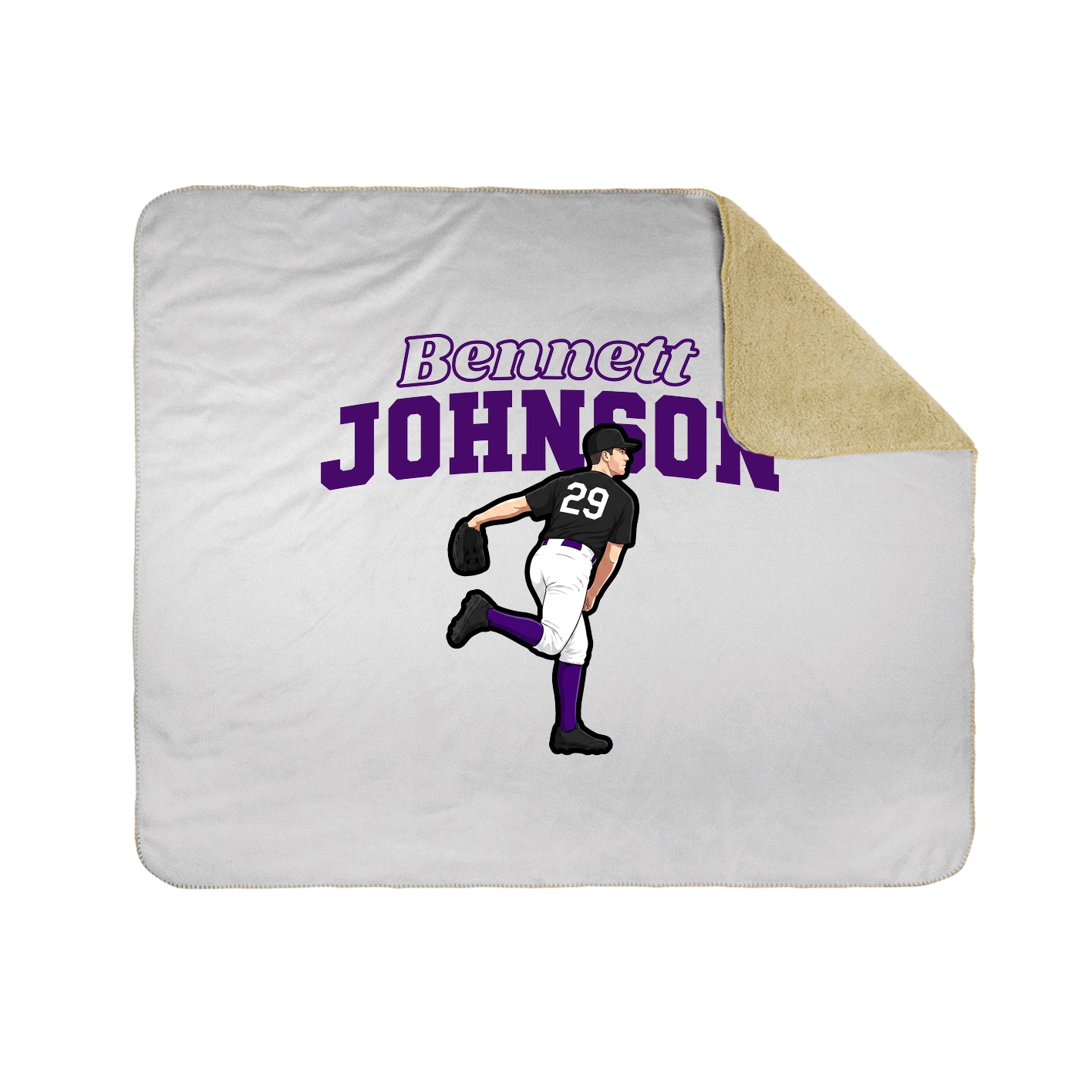 Throw Blanket — Name Arch in White