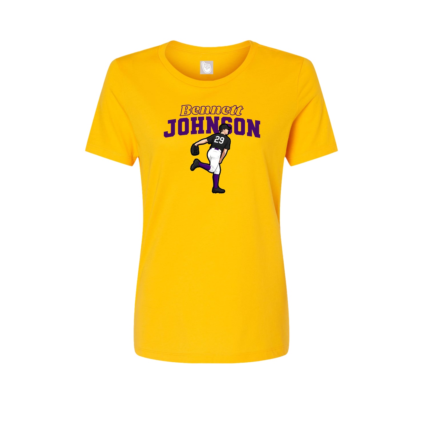 Fitted Women's Tee — Name Arch in Gold