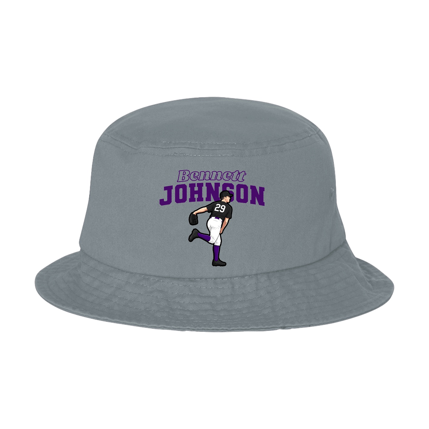 Bucket Cap — Name Arch in Grey