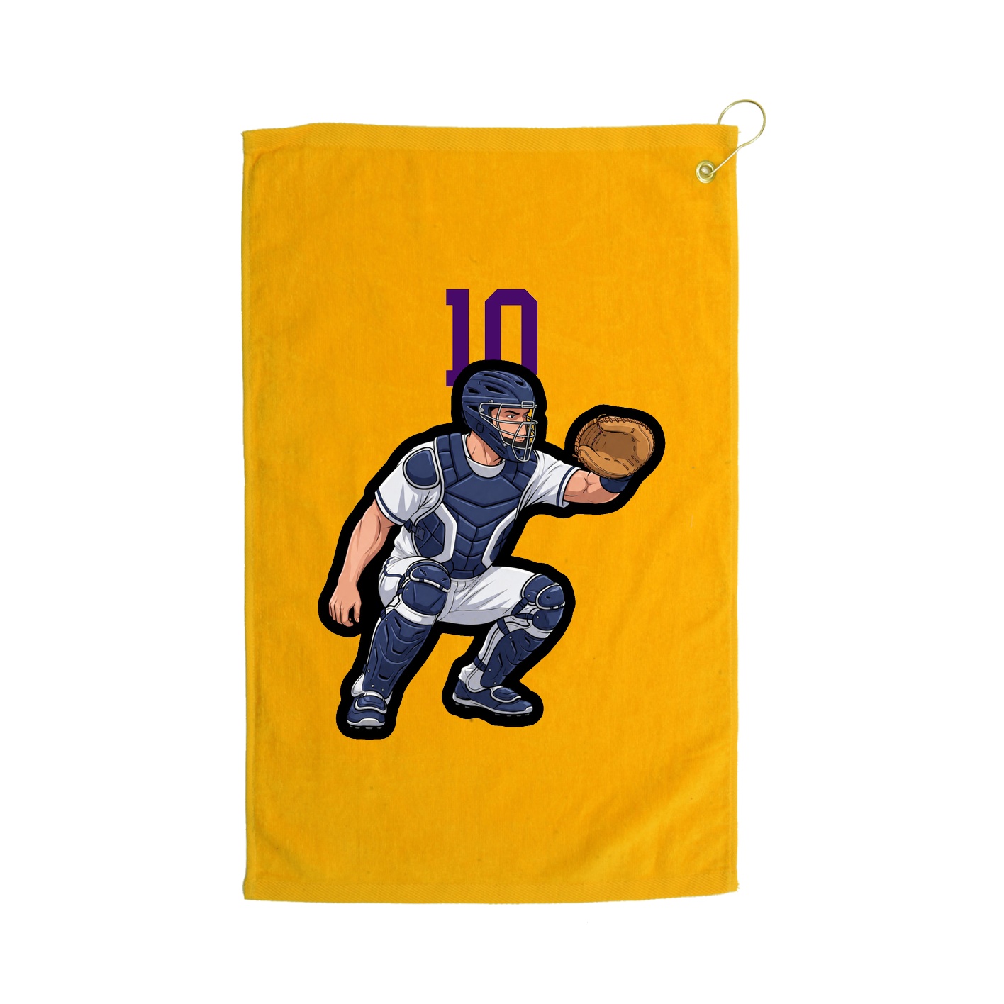 Golf Towel — Number Top in Gold