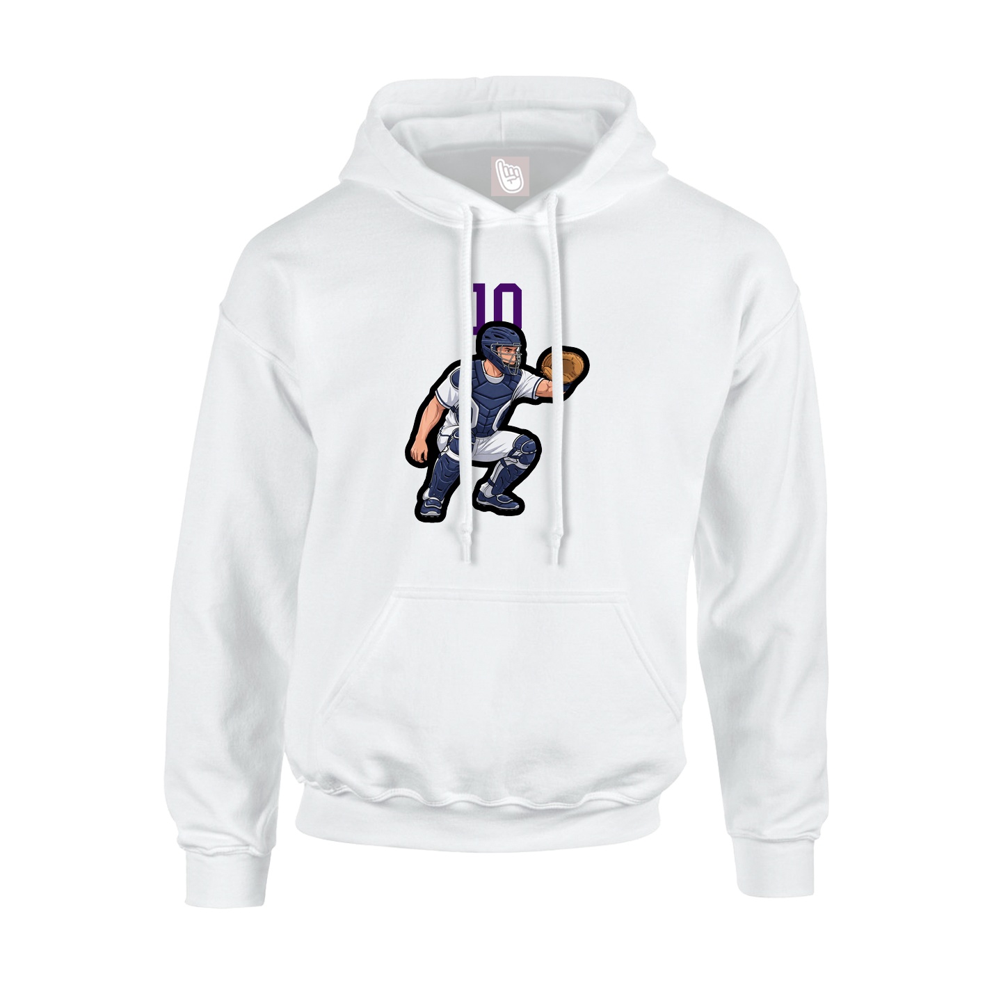Hoodie — Number Top in White