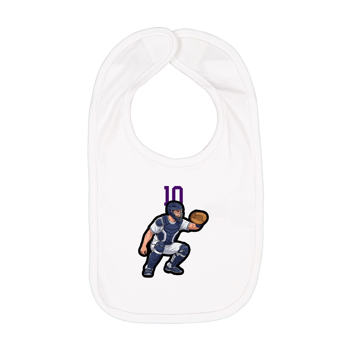 Infant Bib — Number Top in White