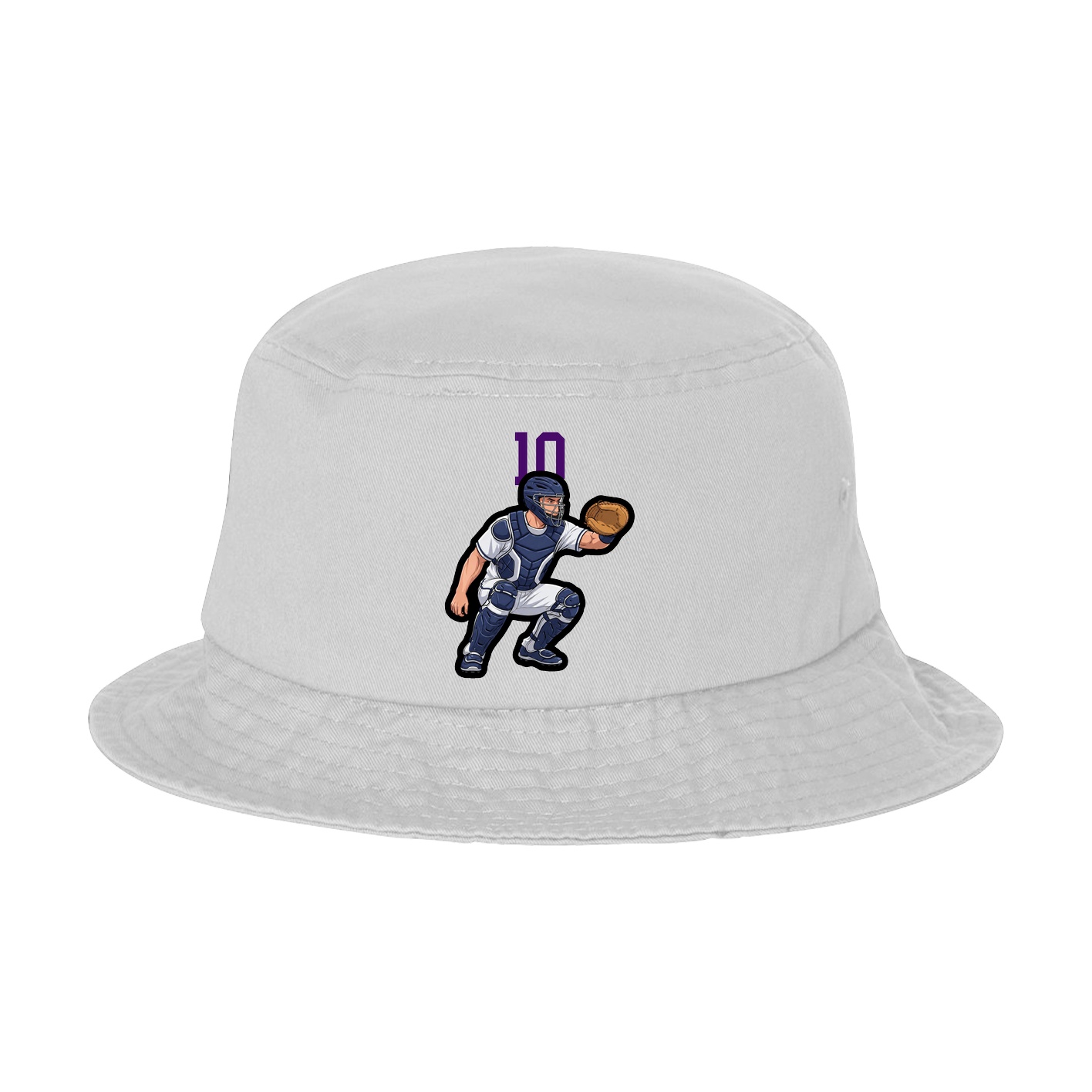 Bucket Cap — Number Top in White