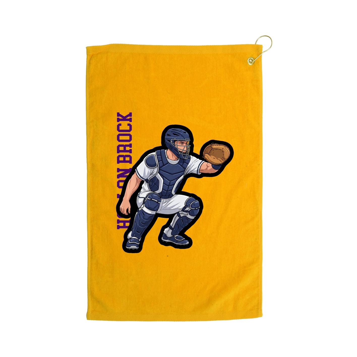 Golf Towel — Name Vertical in Gold