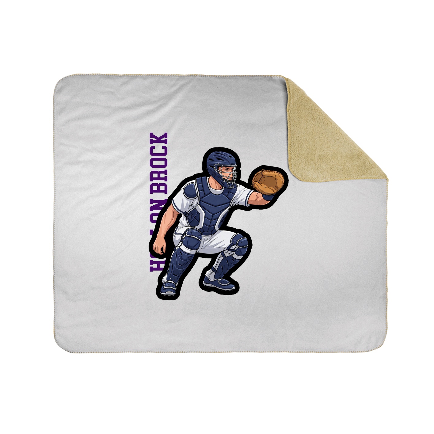 Throw Blanket — Name Vertical in White