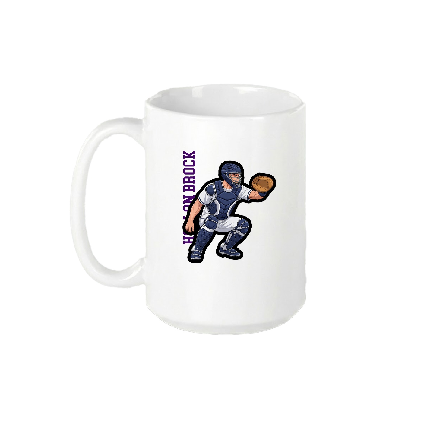 15oz Coffee Mug — Name Vertical in White
