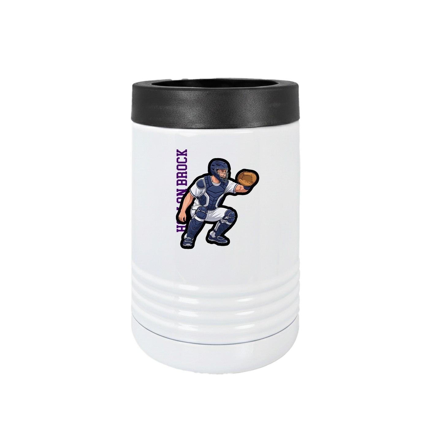 Beverage Holder — Name Vertical in White