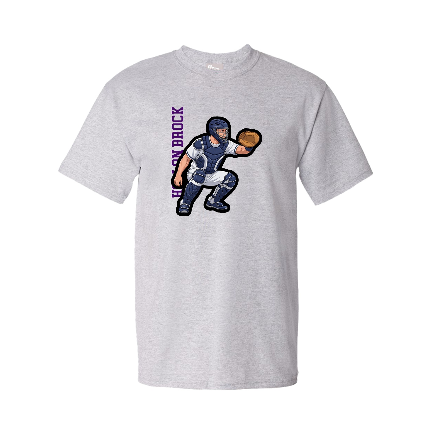 Tee — Name Vertical in Grey