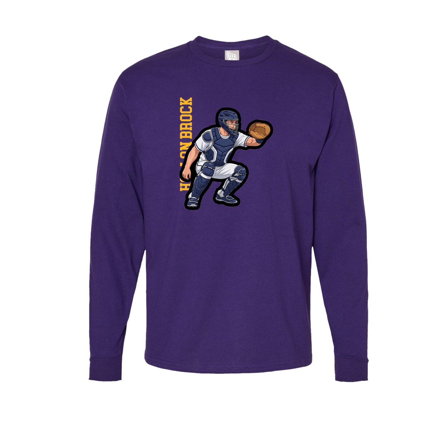 Long Sleeve Tee — Name Vertical in Purple