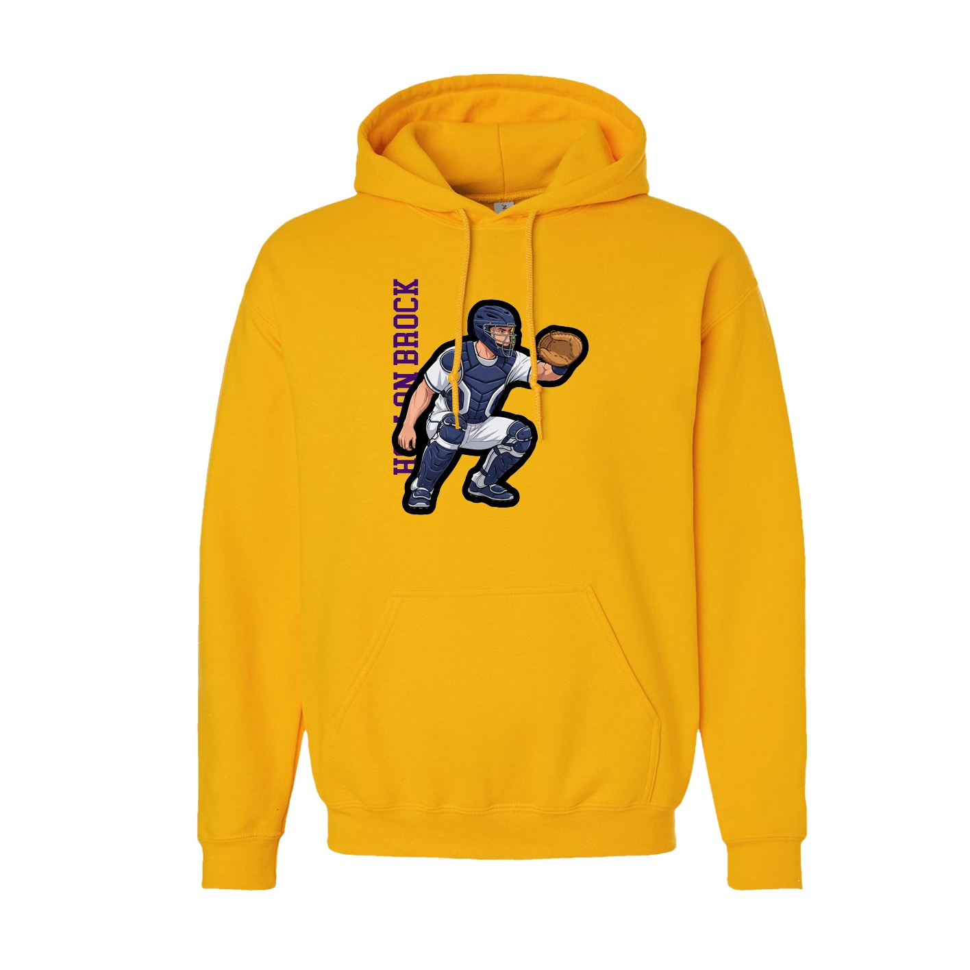 Hoodie — Name Vertical in Gold