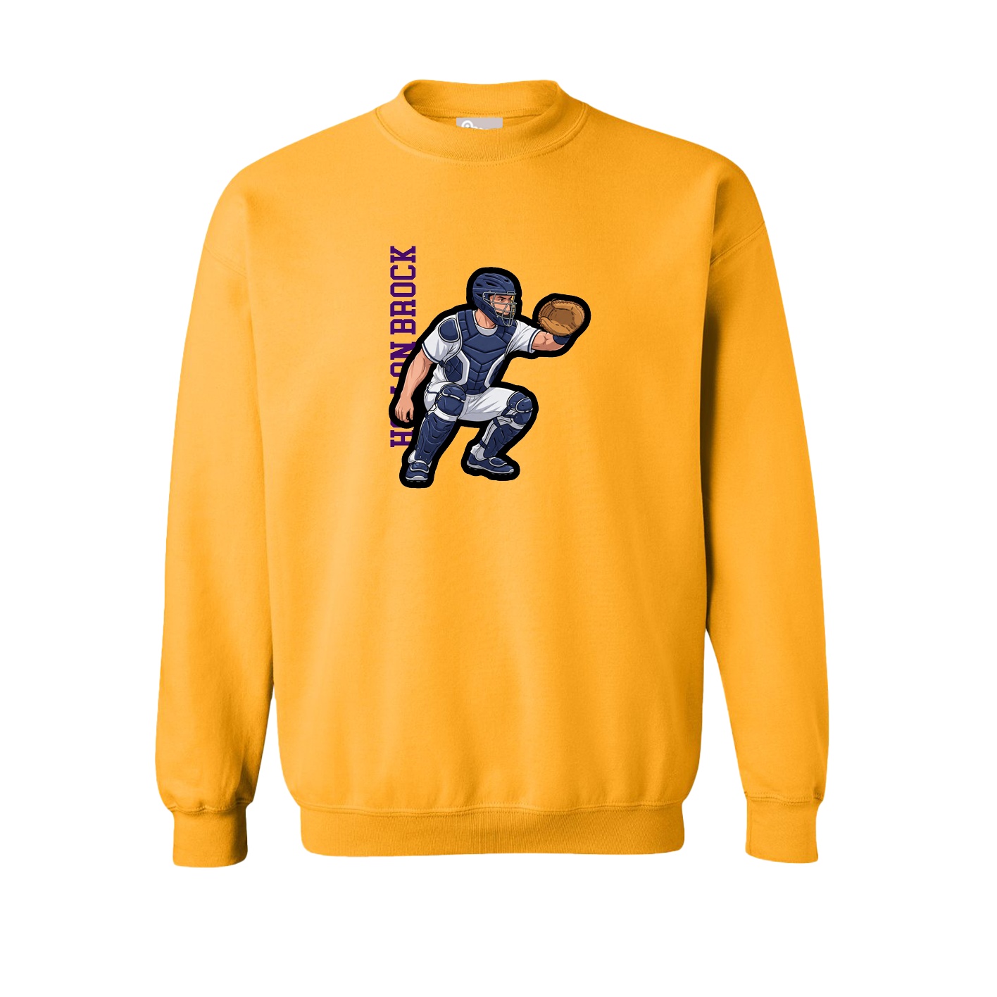 Fleece Crew — Name Vertical in Gold