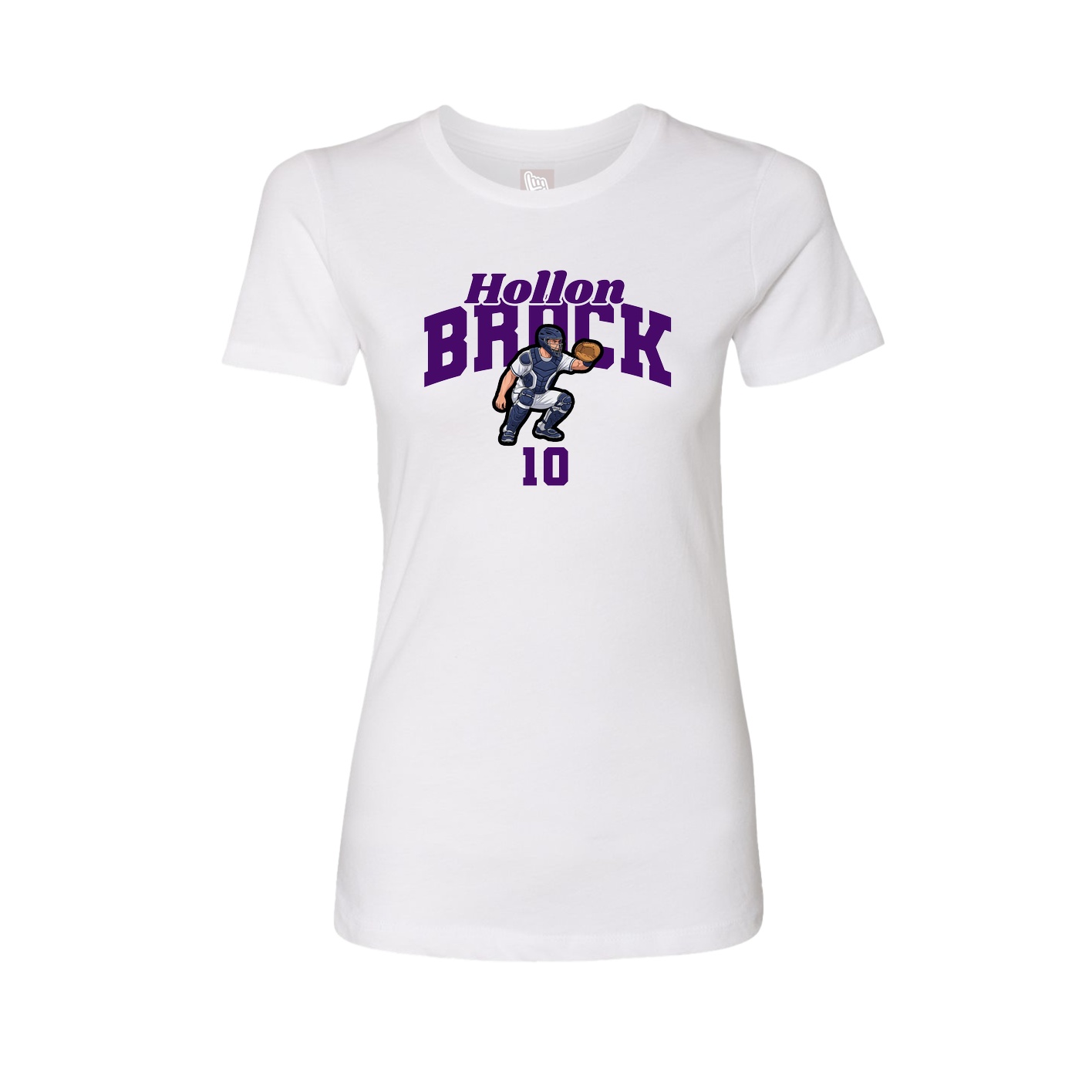 Fitted Women's Tee — Signature Arch in White