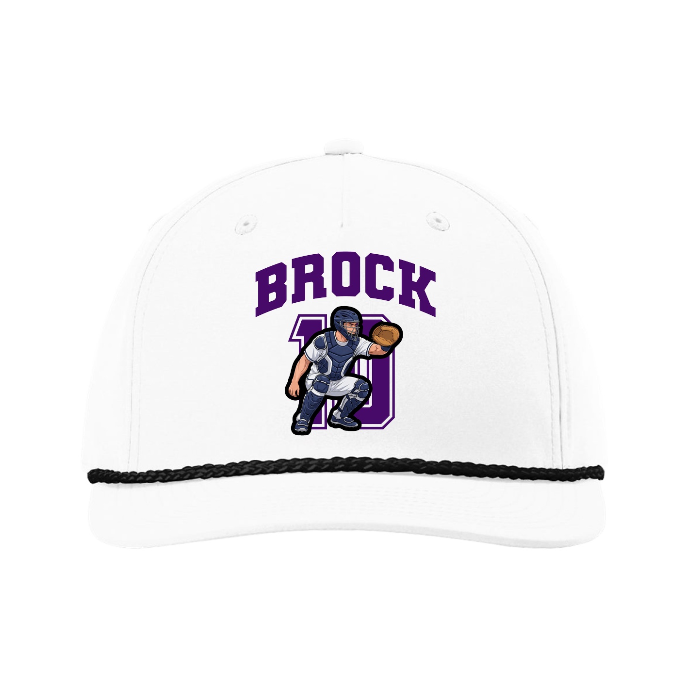 Five-Panel Classic Rope Cap — Number in White
