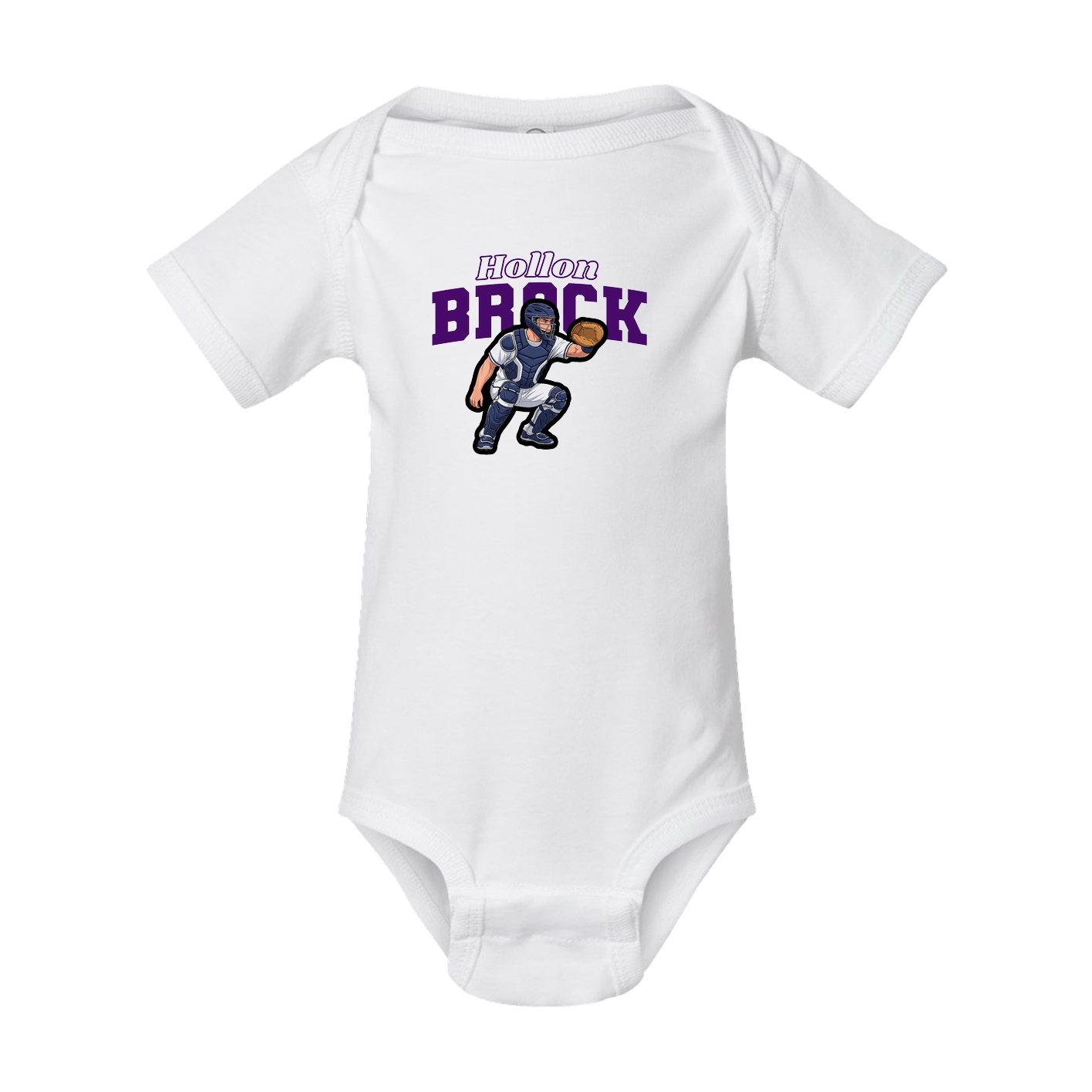 Baby Onesie — Name Arch in White
