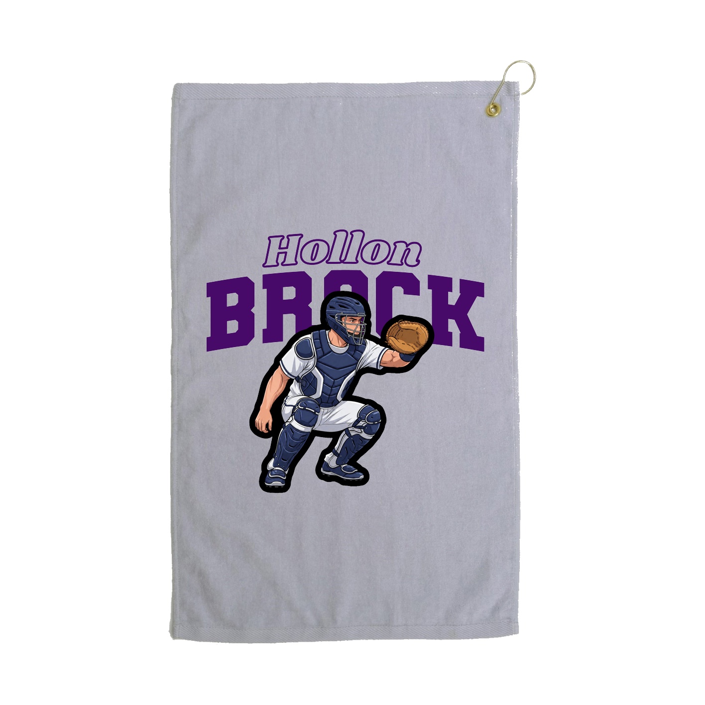 Golf Towel — Name Arch in Grey