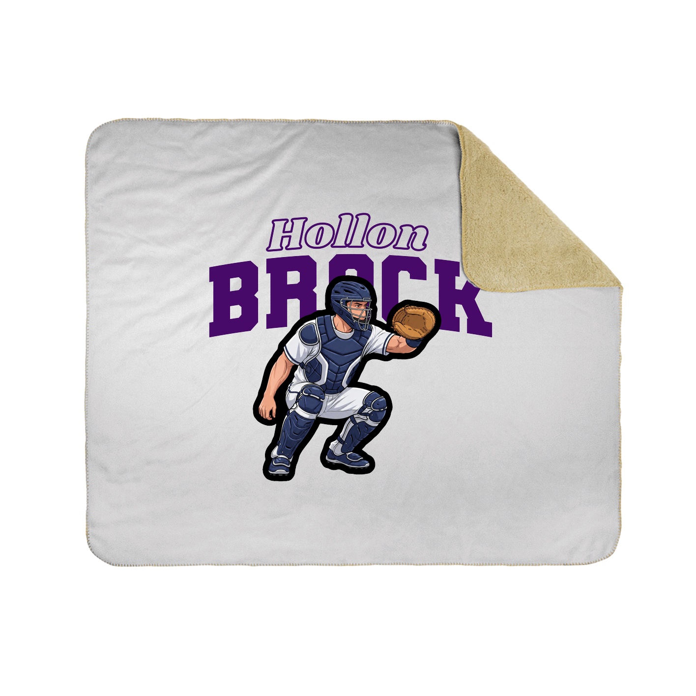 Throw Blanket — Name Arch in White