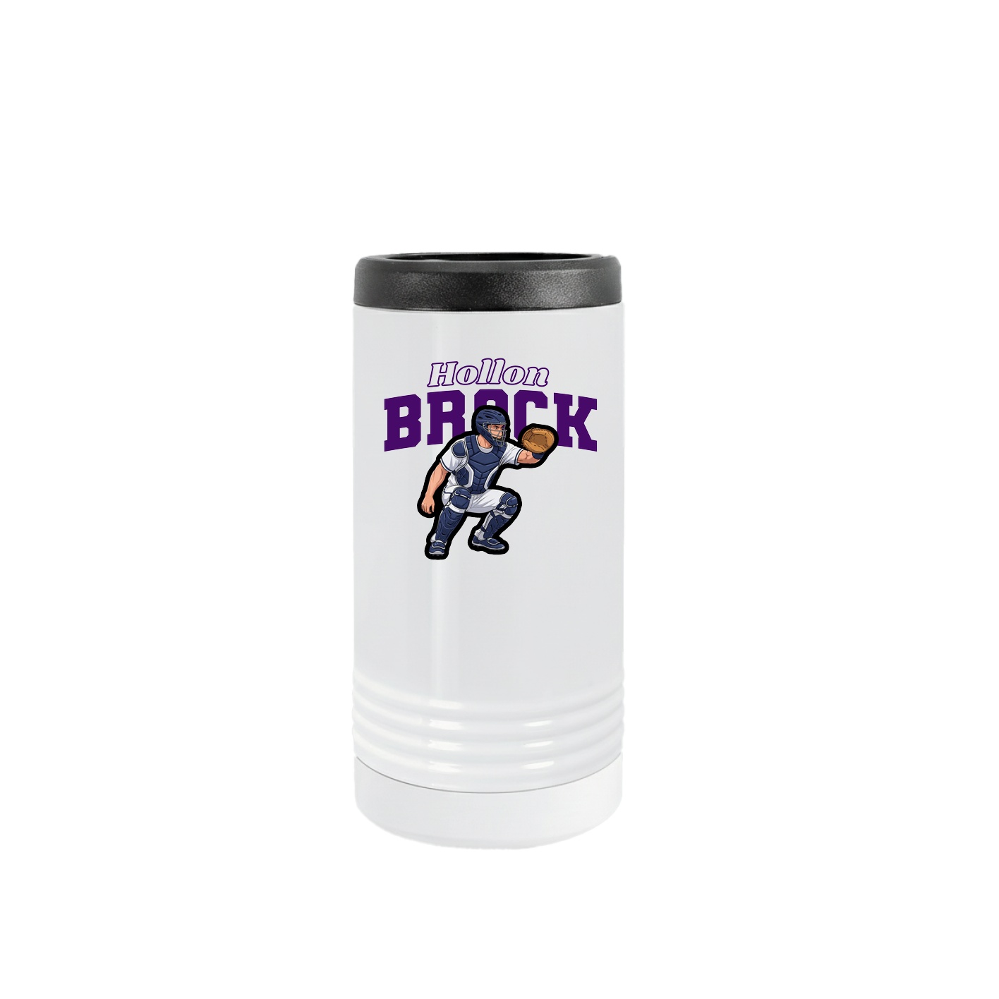 Slim Beverage Holder — Name Arch in White
