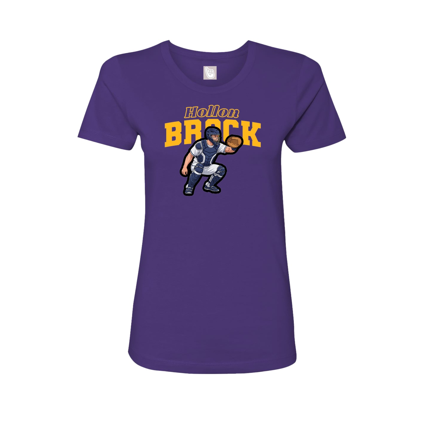 Fitted Women's Tee — Name Arch in Purple