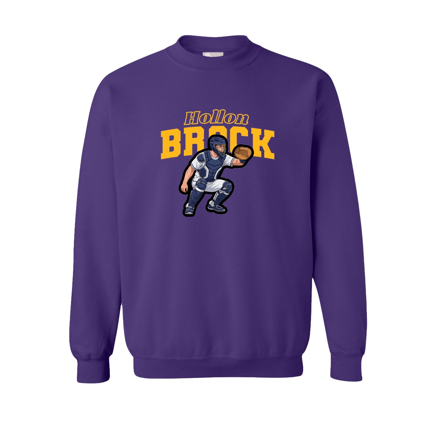 Fleece Crew — Name Arch in Purple