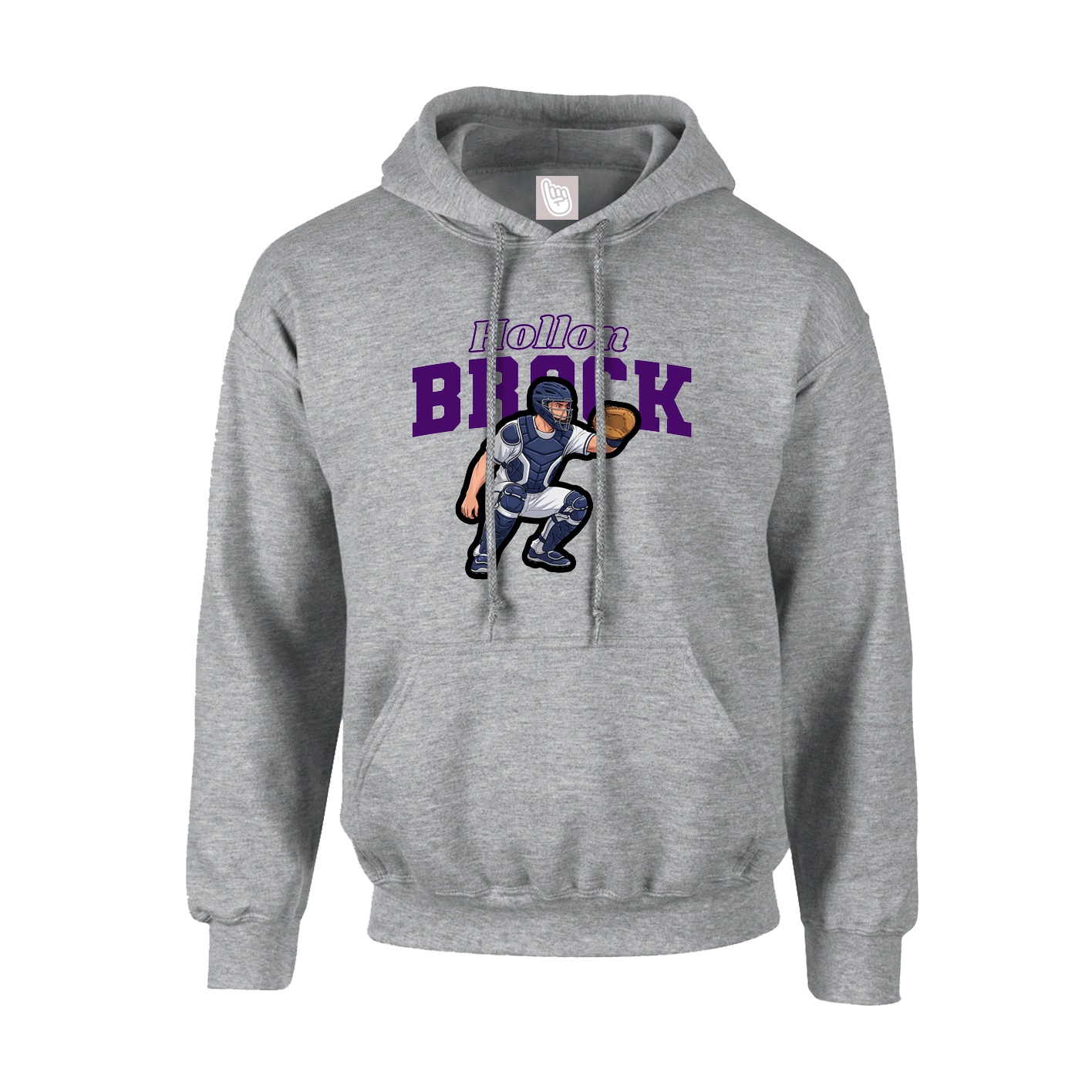 Youth Hoodie — Name Arch in Grey