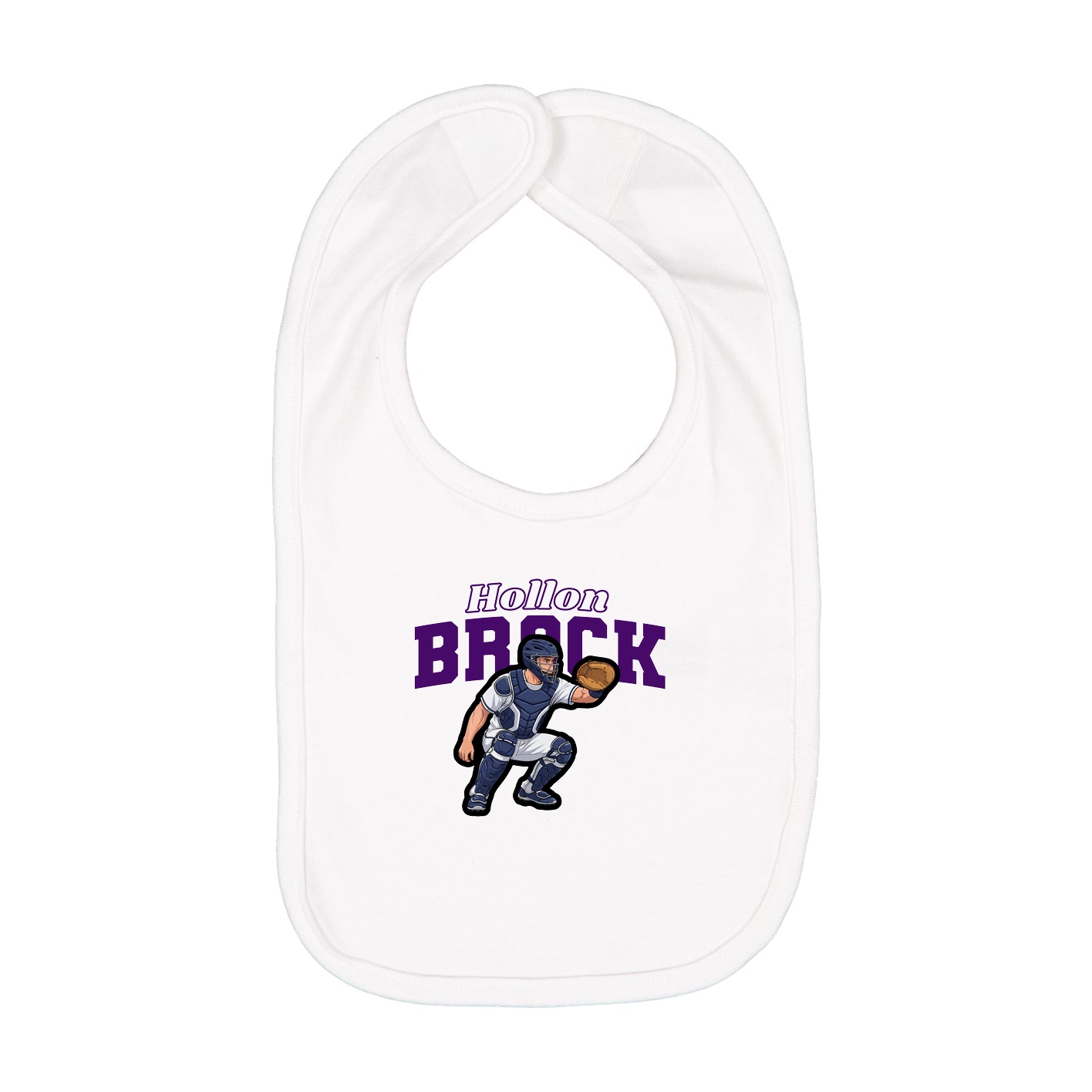 Infant Bib — Name Arch in White