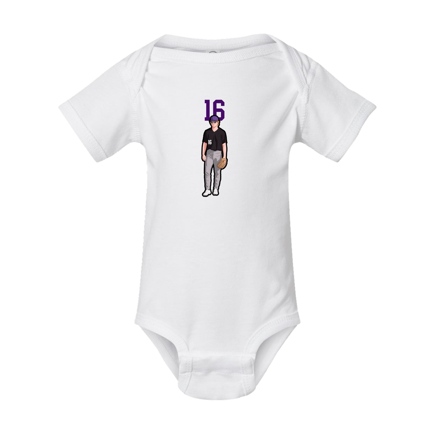Baby Onesie — Number Top in White