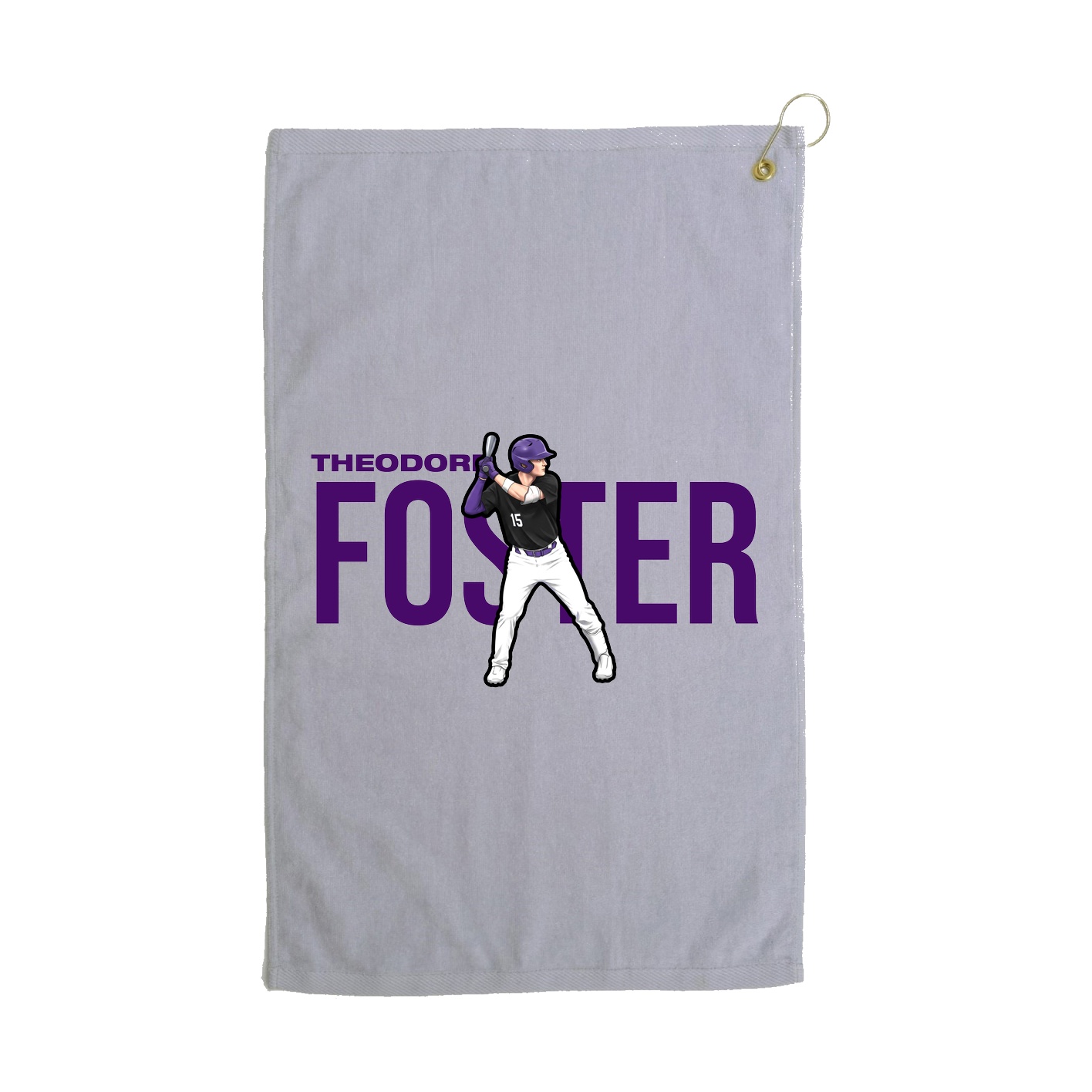 Golf Towel — Player Name in Grey
