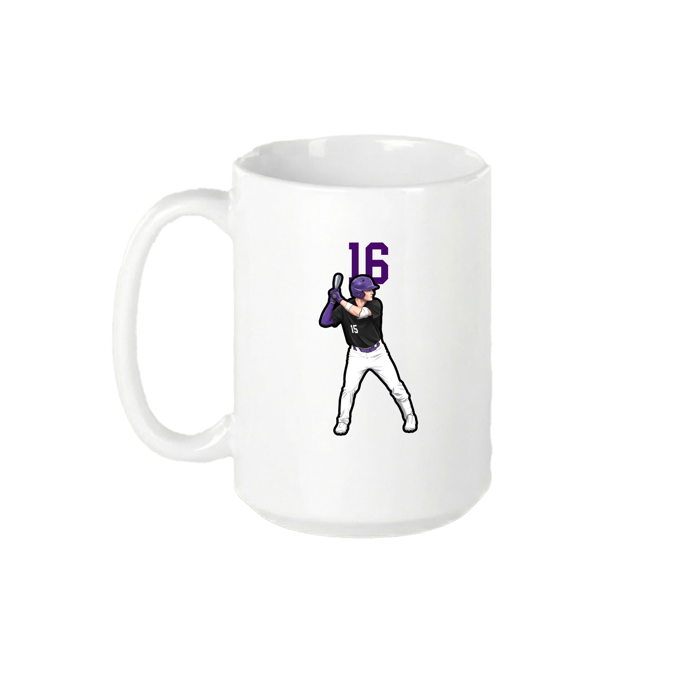 15oz Coffee Mug — Number Top in White