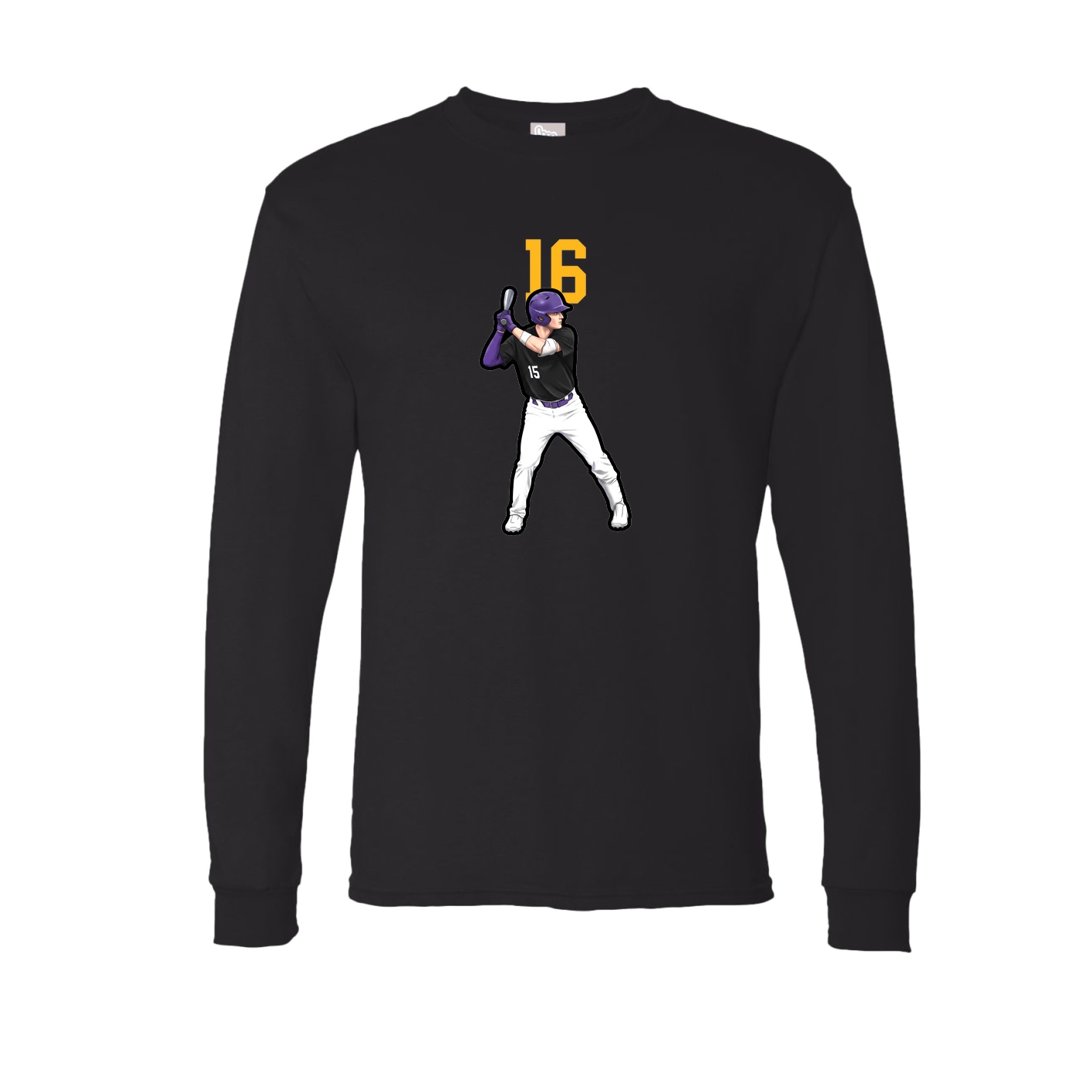 Long Sleeve Tee — Number Top in Black