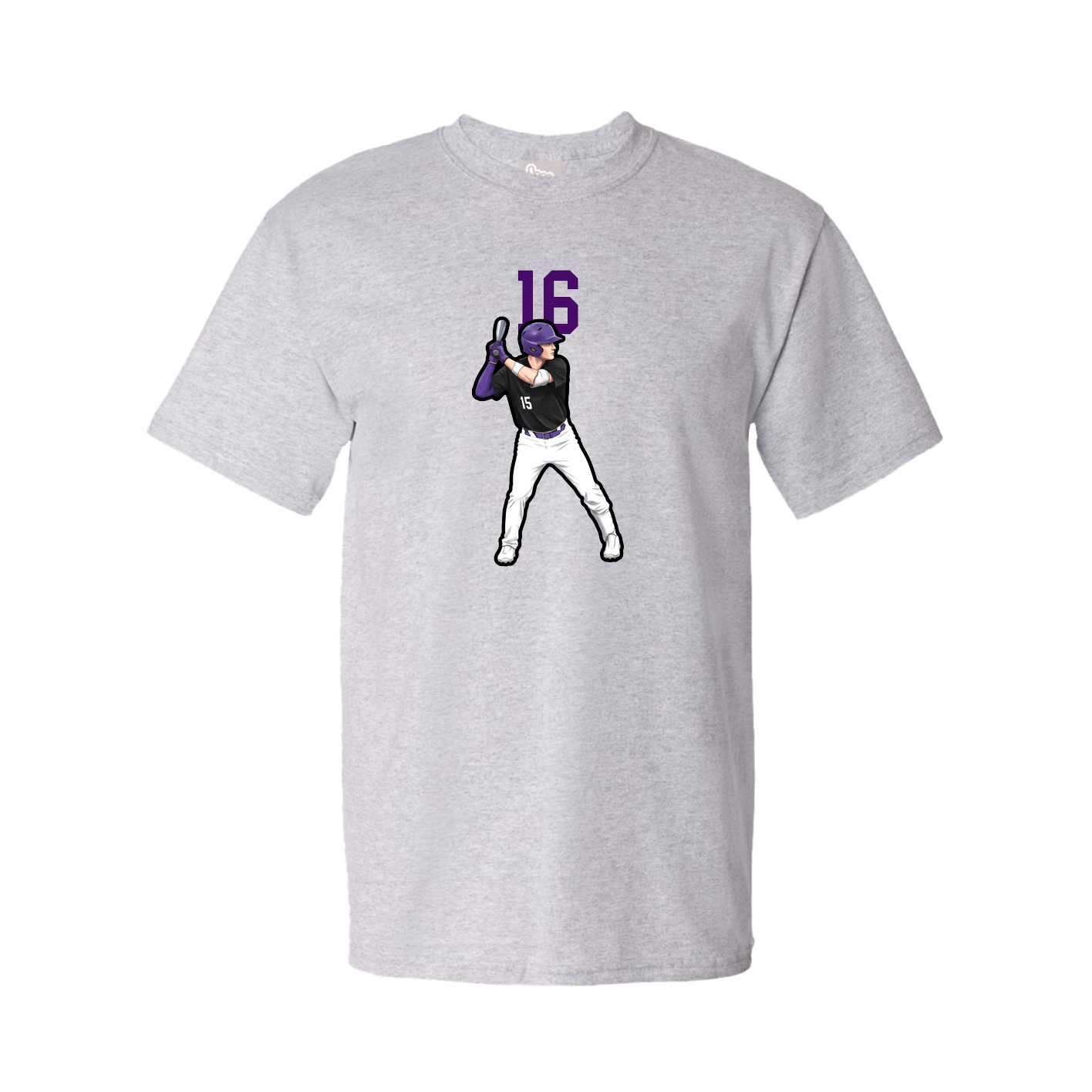 Youth Tee — Number Top in Grey