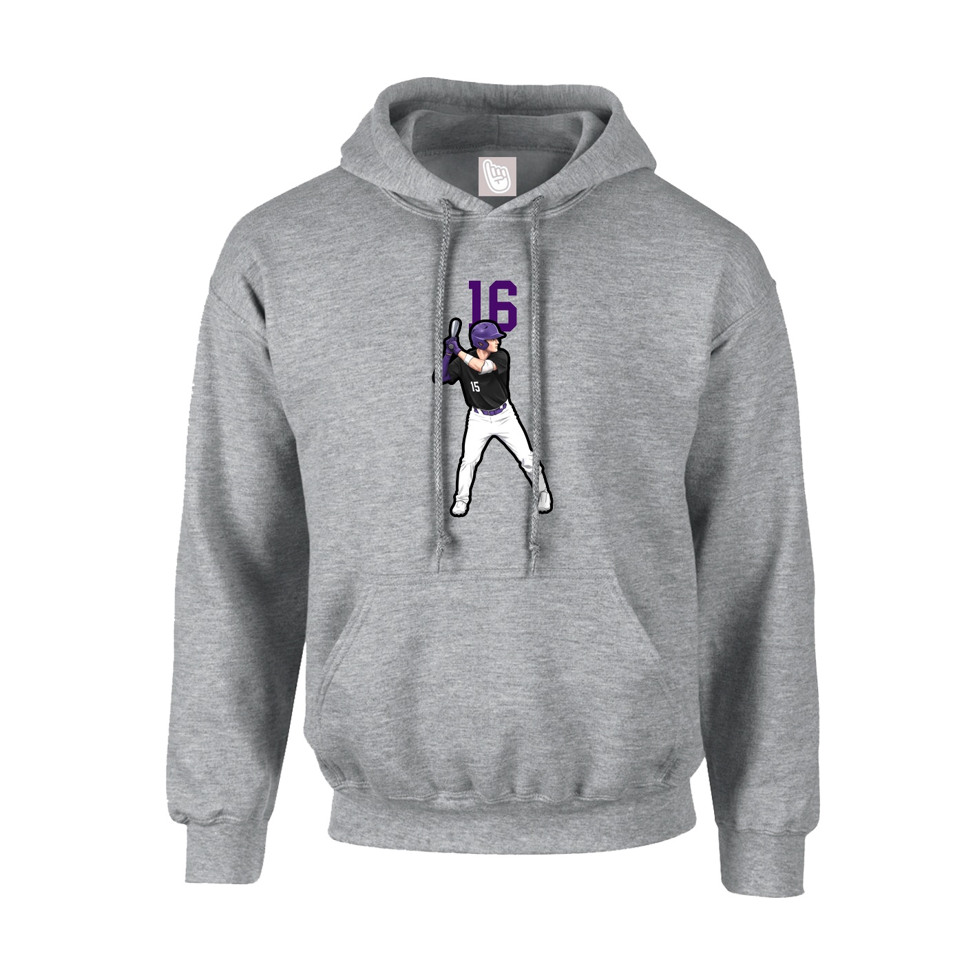 Youth Hoodie — Number Top in Grey
