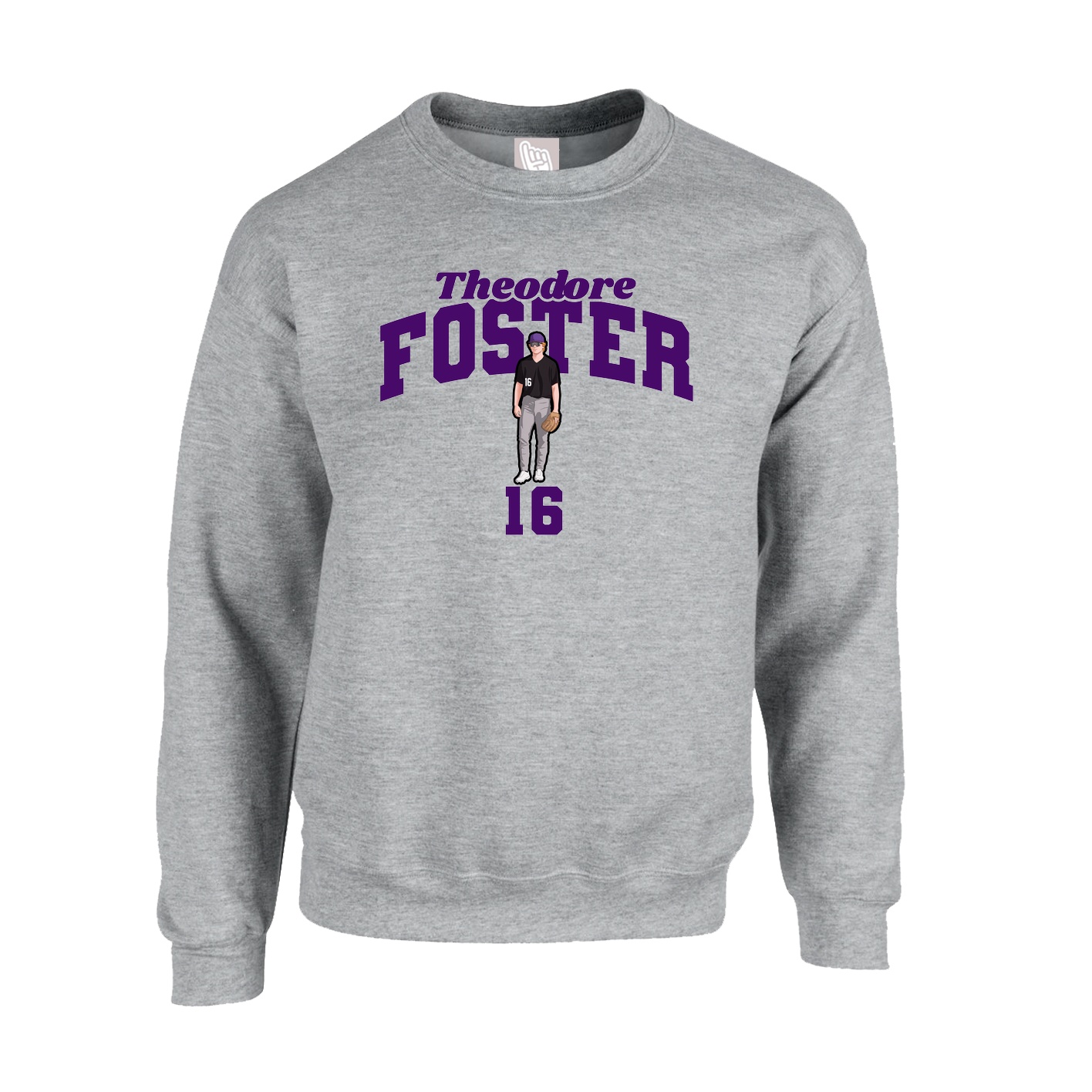 Fleece Crew — Signature Arch in Grey