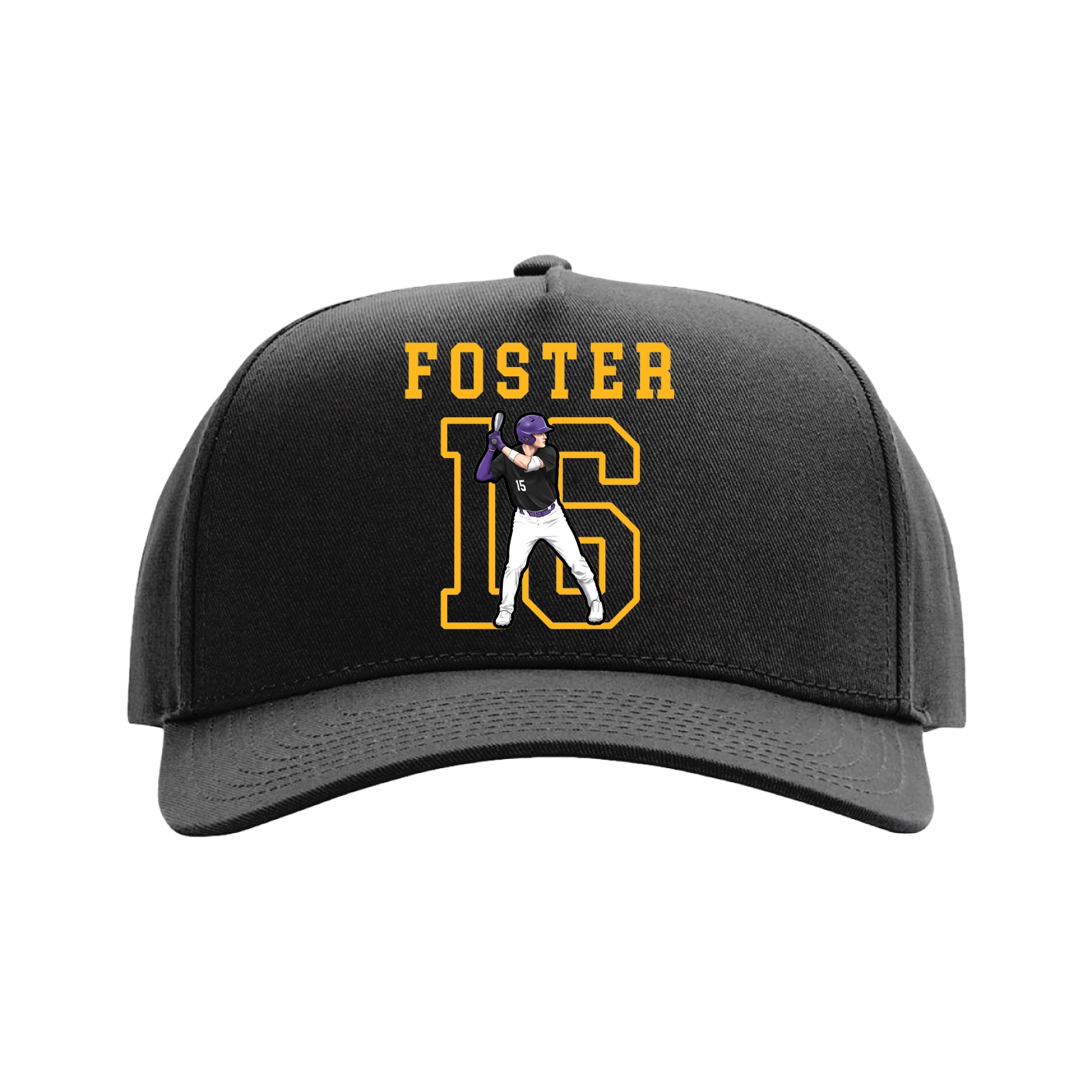 Full Fabric Five-Panel Champ Cap — Shirsey in Black