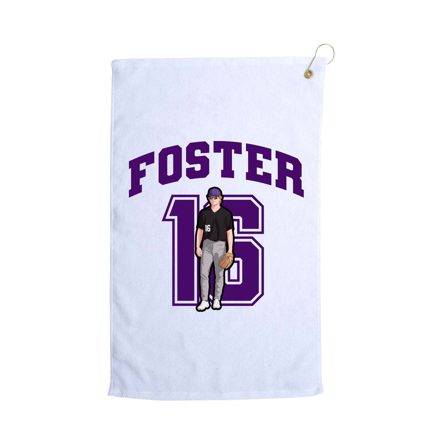 Golf Towel — Number in White