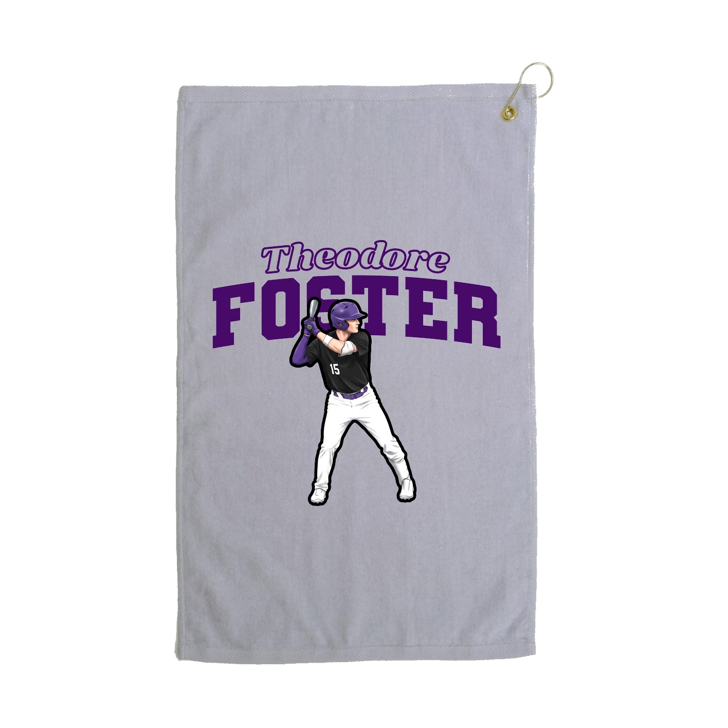 Golf Towel — Name Arch in Grey