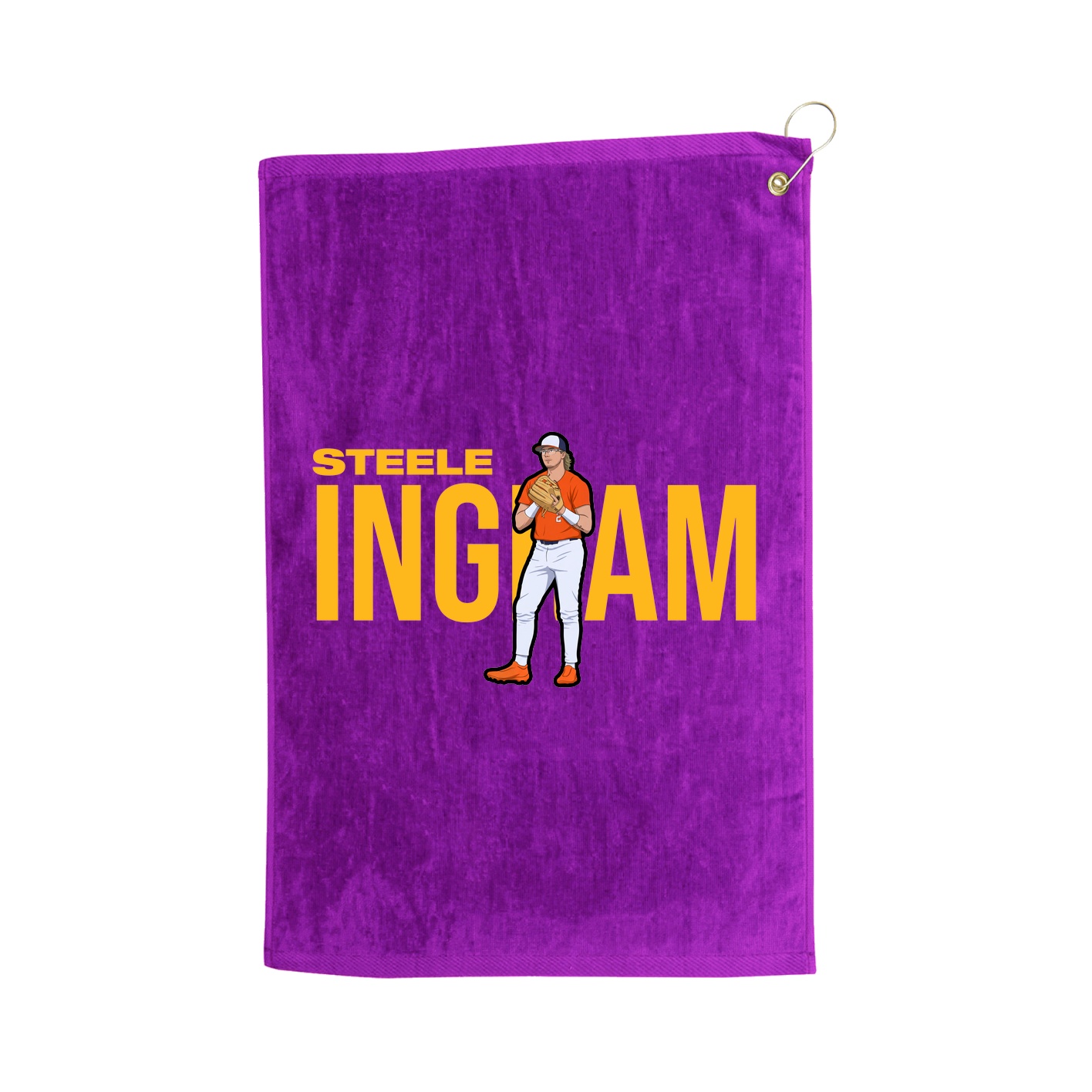 Golf Towel — Player Name in Purple