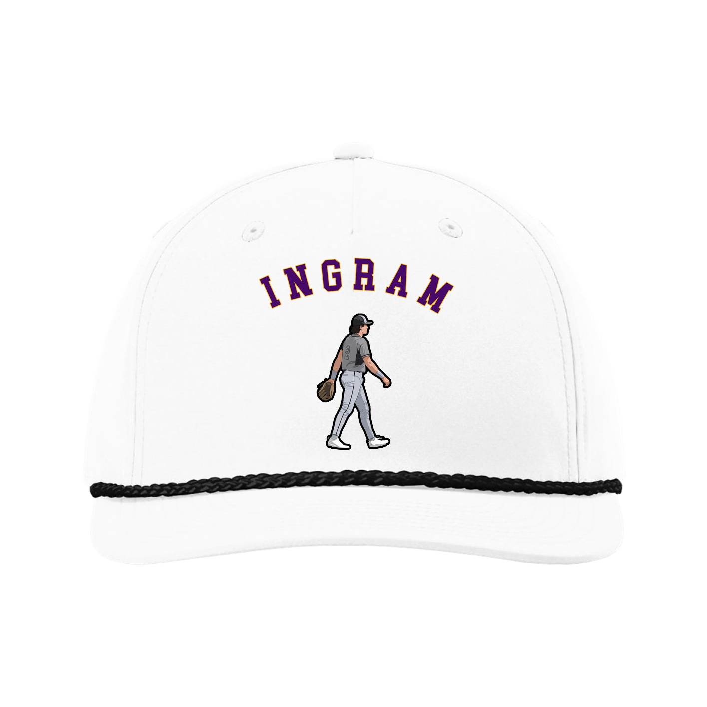 Five-Panel Classic Rope Cap — Shirsey Arch in White