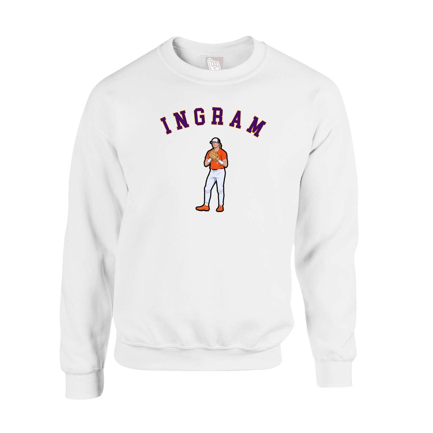 Fleece Crew — Shirsey Arch in White