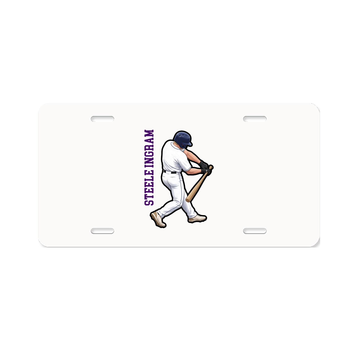 License Plate — Name Vertical in Classic