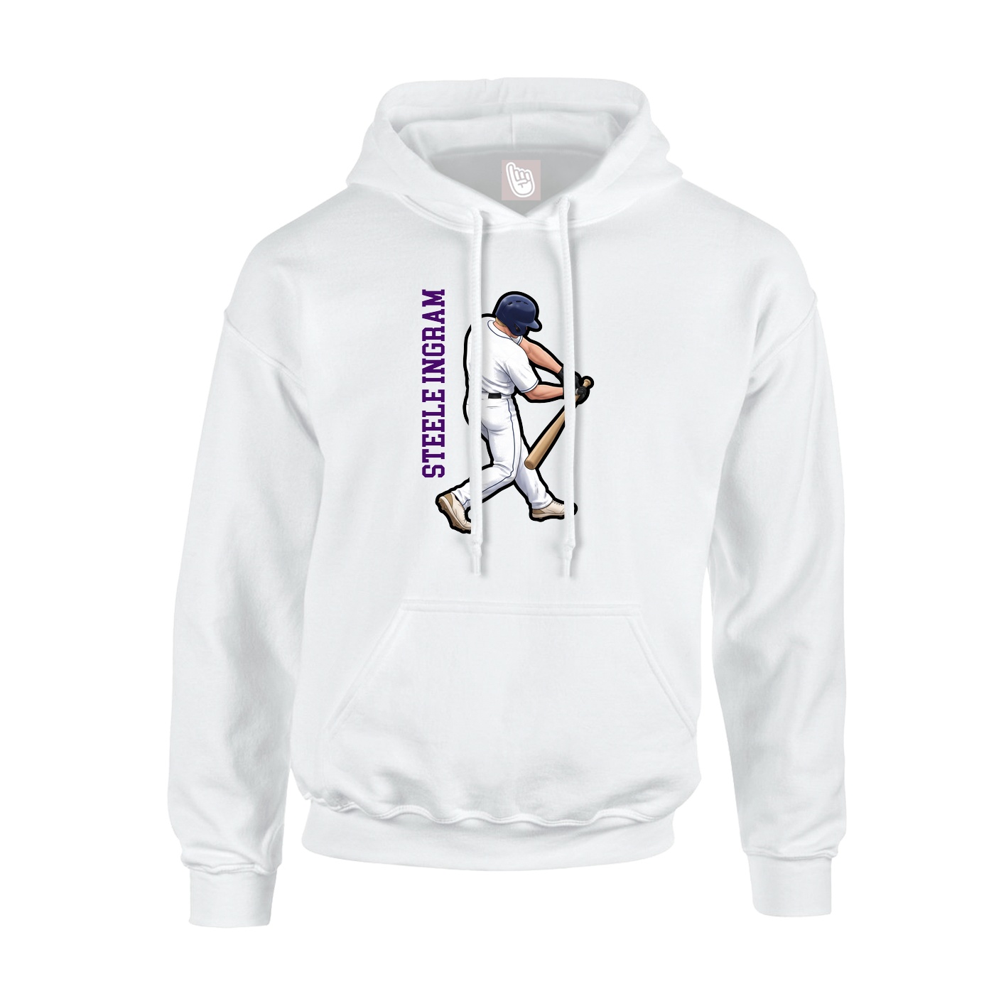 Youth Hoodie — Name Vertical in White