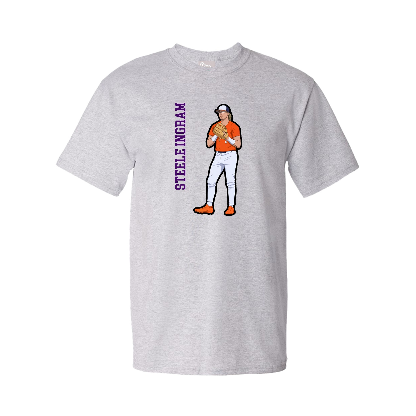 Youth Tee — Name Vertical in Grey