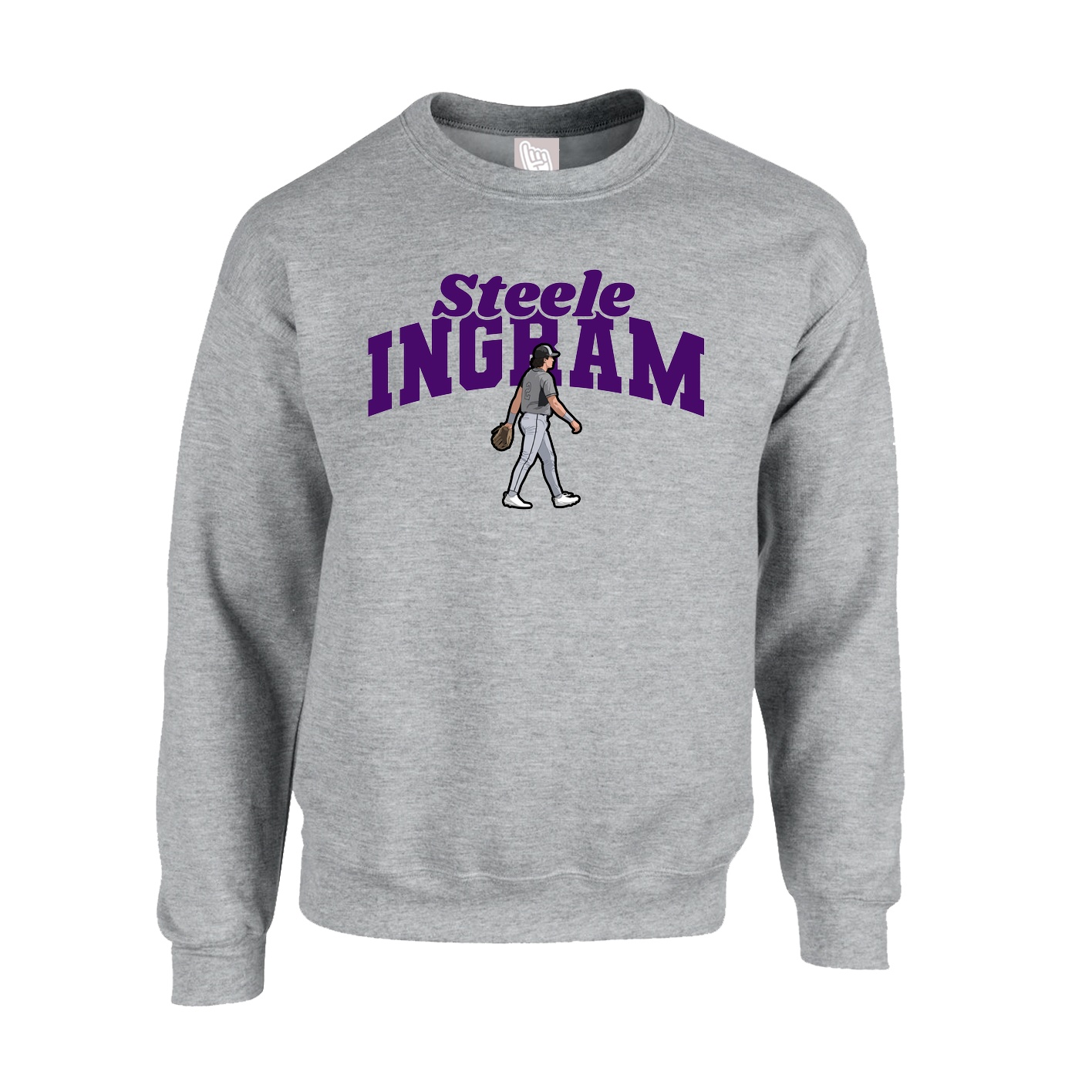 Fleece Crew — Signature Arch in Grey