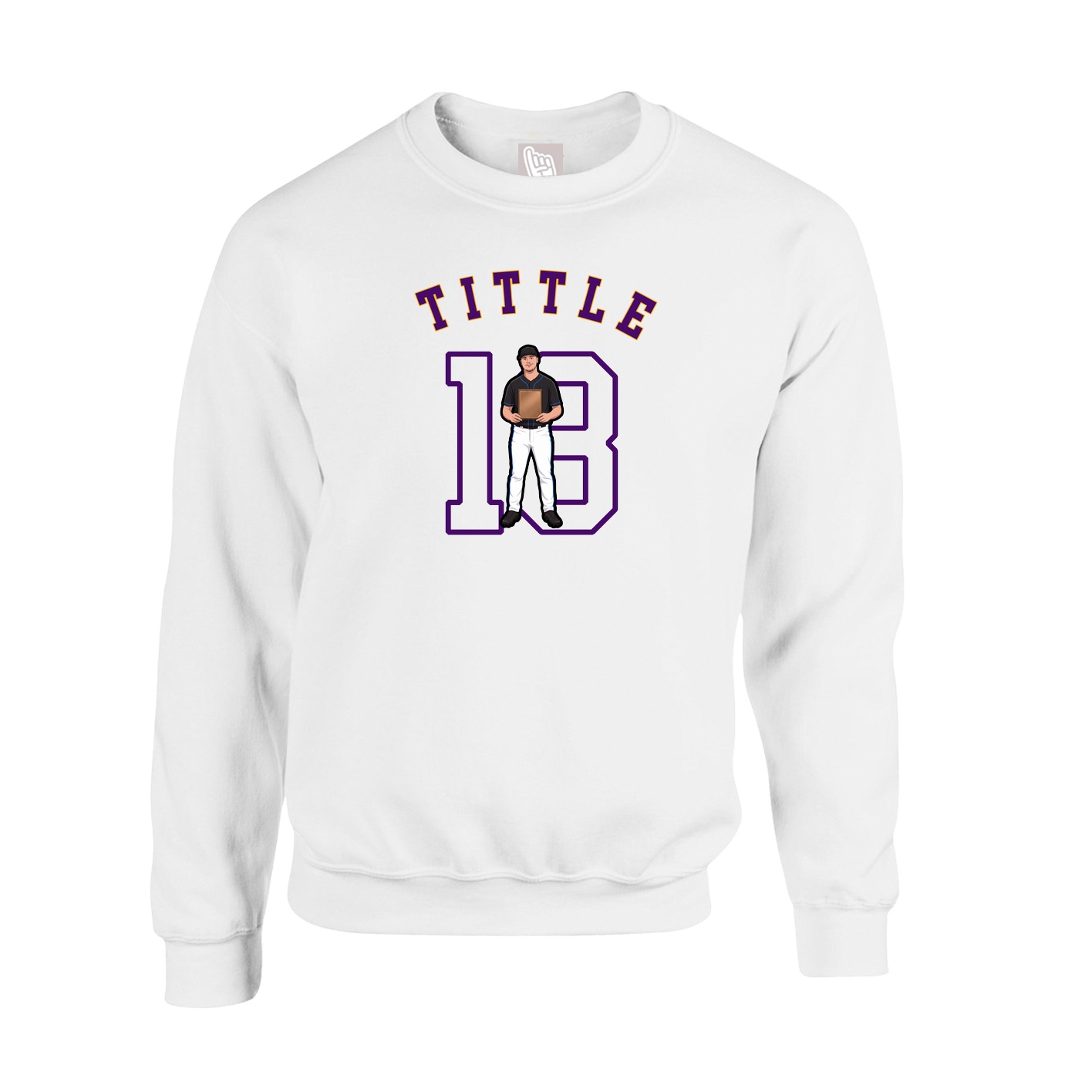 Fleece Crew — Shirsey Arch in White