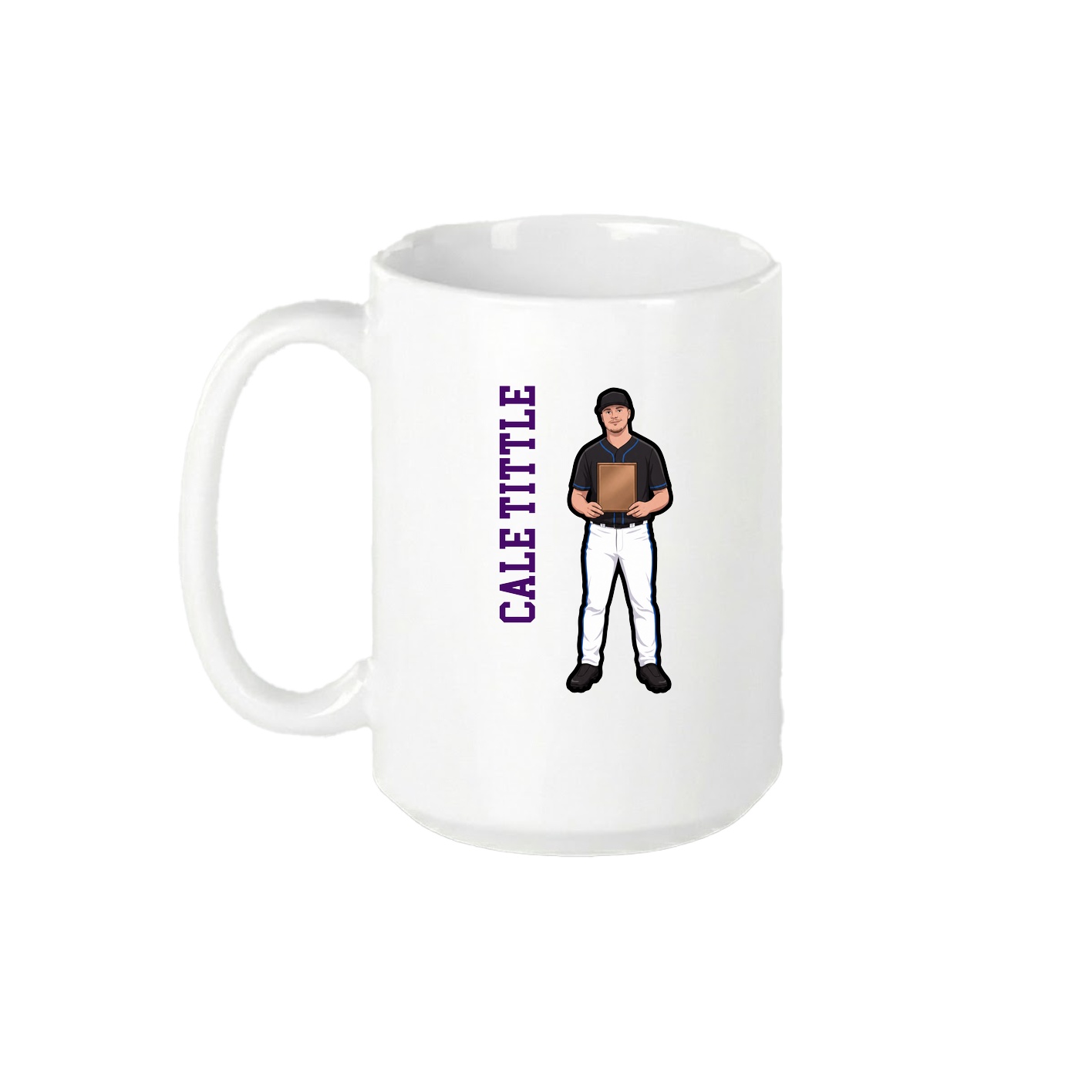 15oz Coffee Mug — Name Vertical in White